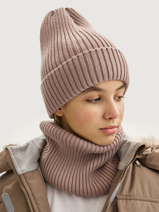 Комплект шапка и снуд 12з17725 пудра - Nikastyle фото 5