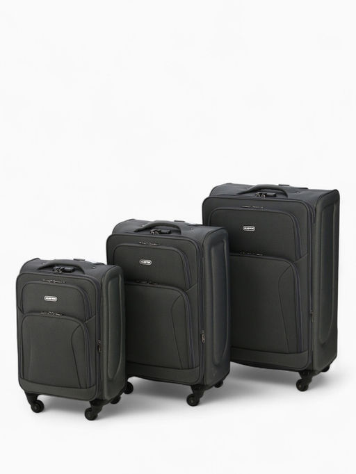 Чемодан на колёсах большой 97 л (L), на молнии, с увеличением, кодовый замок, 4 колеса, серый