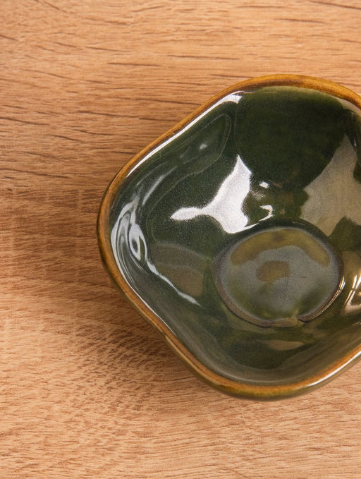 Соусник «Органика», 7.5×7.5×3 см, керамика, зелёный