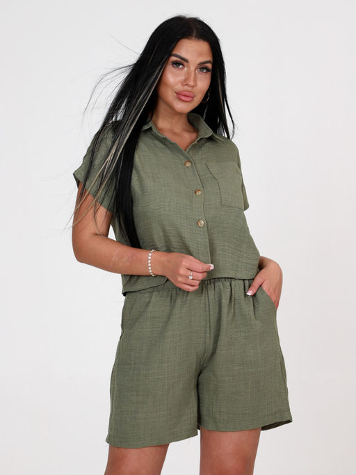 ЖК-Мишель ЖЕНСКИЙ КОСТЮМ (Оливковый) - А-дина фото 3