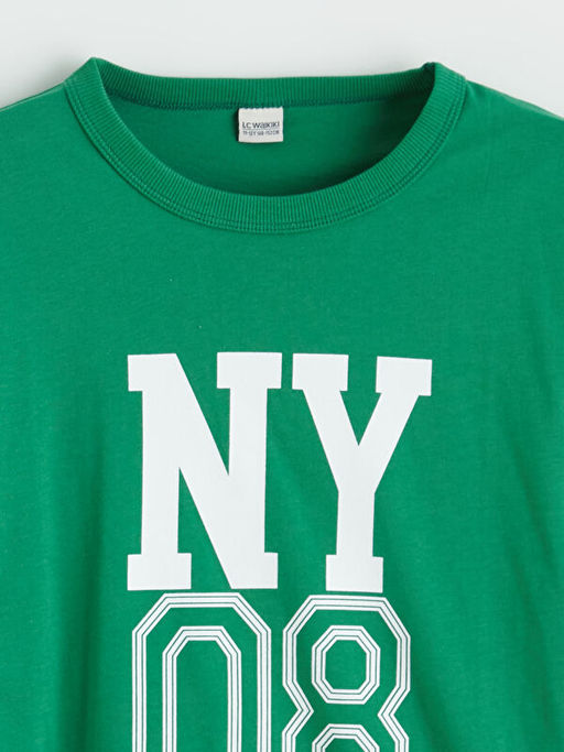 Bisiklet Yaka Erkek ?ocuk Bask?l? Ti??rt