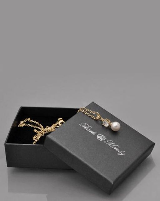 Pearls Melody Кулон с жемчужиной и кубическим цирконом, желтая позолота