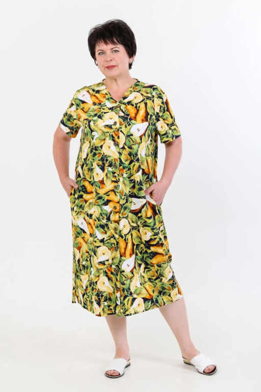 Халат женский, цвет зеленый желтый