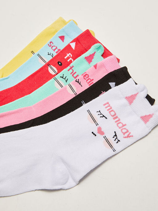 Desenli K?z ?ocuk Soket ?orap 7li - Waikiki фото 3