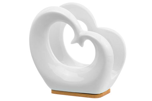 Салфетница 11*6*10,5 см "Сердце" на дер. подставке