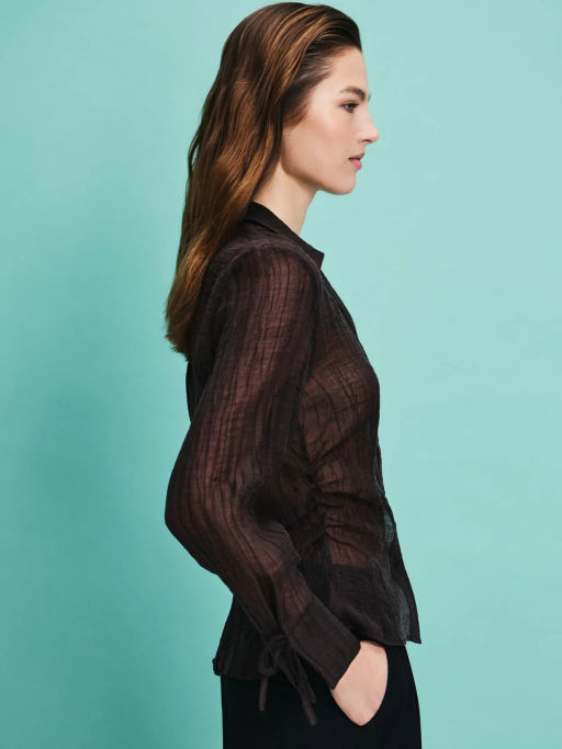 Приталенная блуза из тенселя / Zarina фото 7