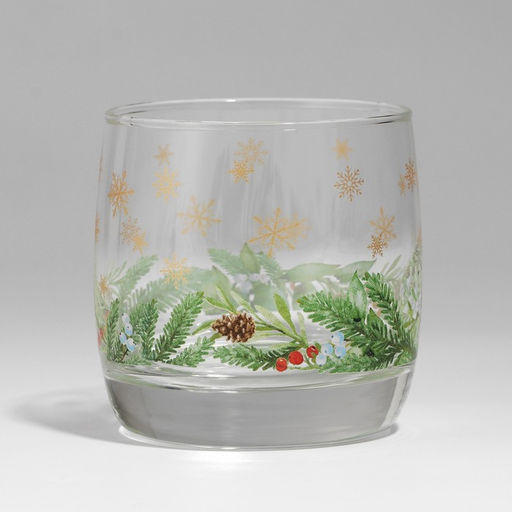 Стакан стеклянный новогодний «Зимний букет», 310 мл, золотая деколь