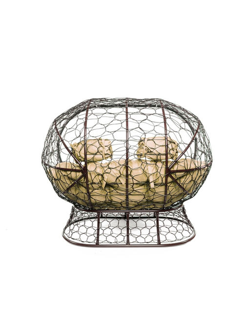 Диван садовый «Лежебока», 165×90×137 см, коричневый, с бежевой подушкой