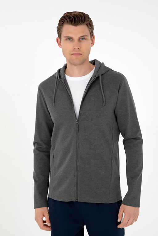 Мужской вязаный кардиган антрацитового меланжа Неожиданная скидка в корзине - U.s. polo assn фото 3