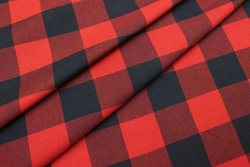 Фуле Клетка цв.красный/черный, ш.1.45м, хлопок-100%, 180гр/м.кв - Купава фото 2