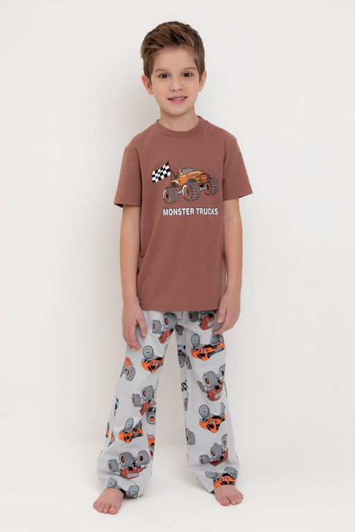 К 1599/медно-коричневый,машины пижама для мал