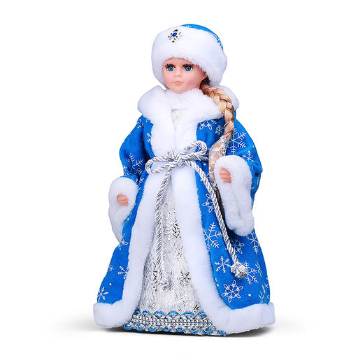 Сувенир "Внучка Деда Мороза" в голубой шубе со снежинками, 40см