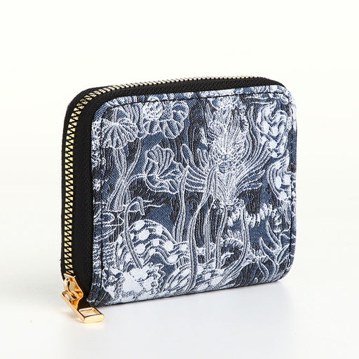 Кошелёк женский, маленький, на молнии, синий