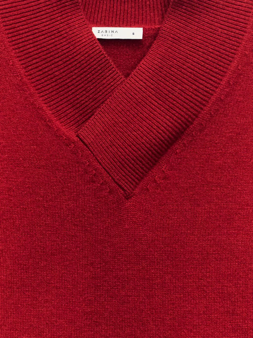 Джемпер оверсайз с V-образной горловиной / Zarina  фото 8