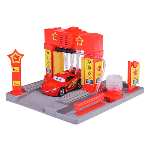 Игрушка пластик "Автомойка" свет-звук, с водой 21см, тачки кор.