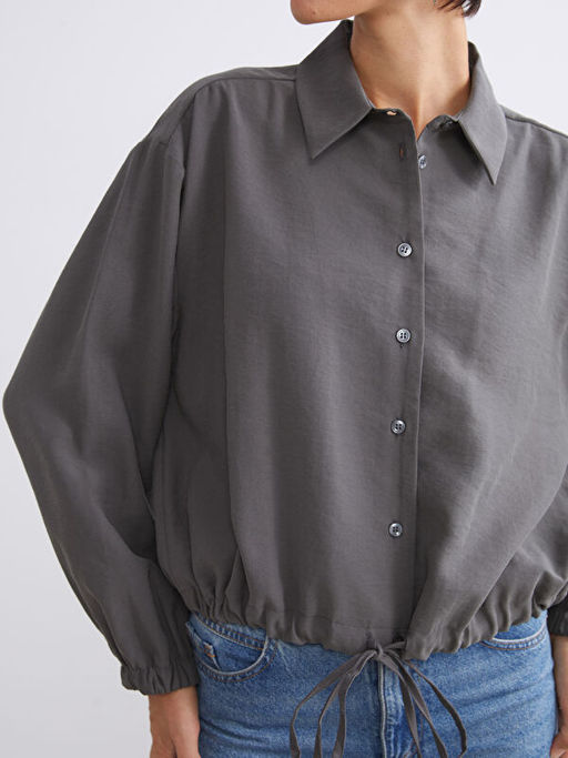 Modal Kar???ml? Oversize Kad?n G?mlek