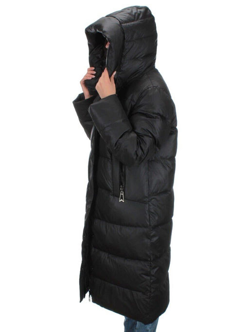 H-2202 BLACK Пальто зимнее женское (200 гр .холлофайбер) - Фабричный китай фото 10