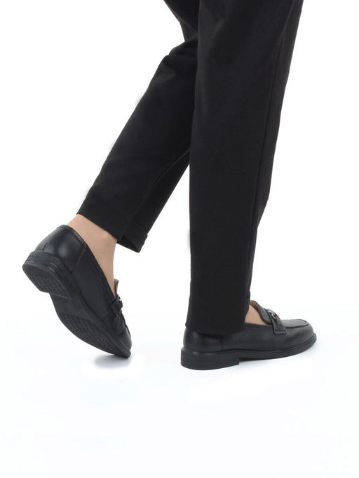 03-DEB16-1 BLACK Лоферы женские (натуральная кожа)