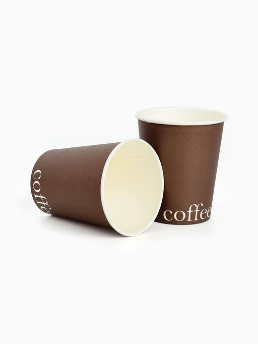 Цена за 10 шт. Стакан одноразовый бумажный для кофе, цвет шоколад, 250 мл