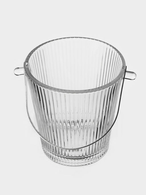 Ведро для льда «Риф», 900 мл, 15.5×14×13.5 см, с щипцами, стекло, прозрачное