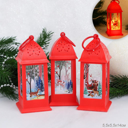 Фонарь светодиодный 14 см / JSLAN12red /уп 240/новогодний/красный - Галеонтрейд фото 4