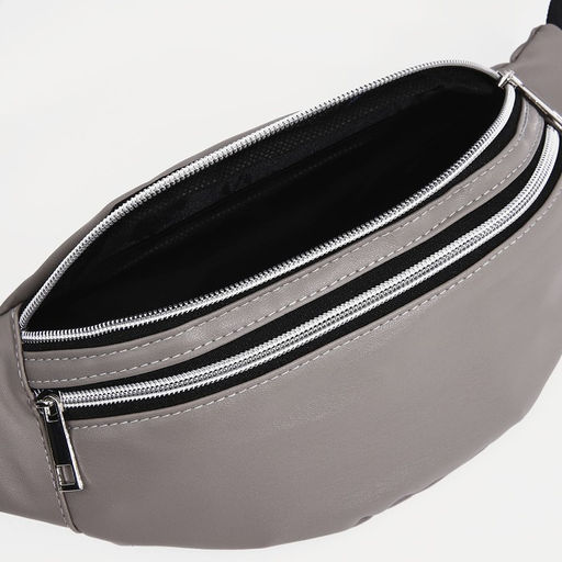Поясная сумка на молнии, наружный карман, цвет серый - Simaland фото 5