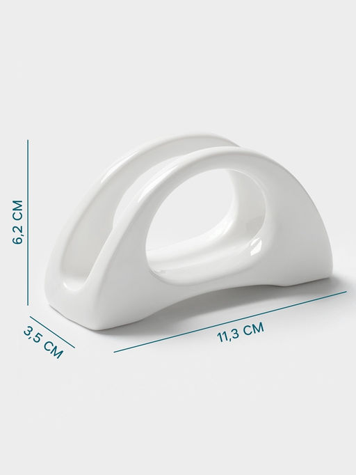 Салфетница Hanna Knövell, 11.3 см, h=6.2 см, фарфор, белая