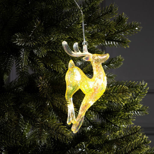 Ёлочная игрушка светодиодная Олень, 198 см, 5 LED, от батареек ААх2, свечение тёплое белое