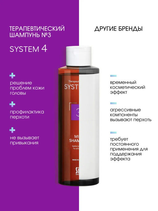 System 4 Терапевтический шампунь №3, 250 мл - Sim sensitive фото 8