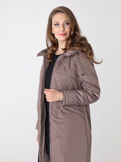 24312 Пальто дем. бежево-коричневый - Dizzyway фото 3