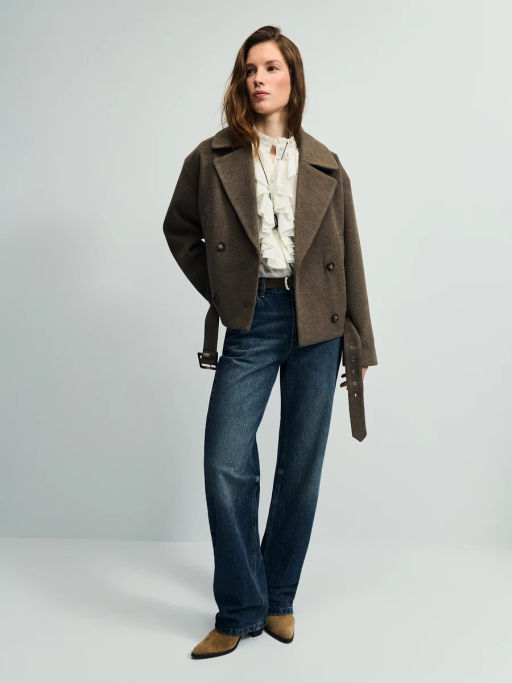 Полупальто с ремнем / Zarina  фото 5