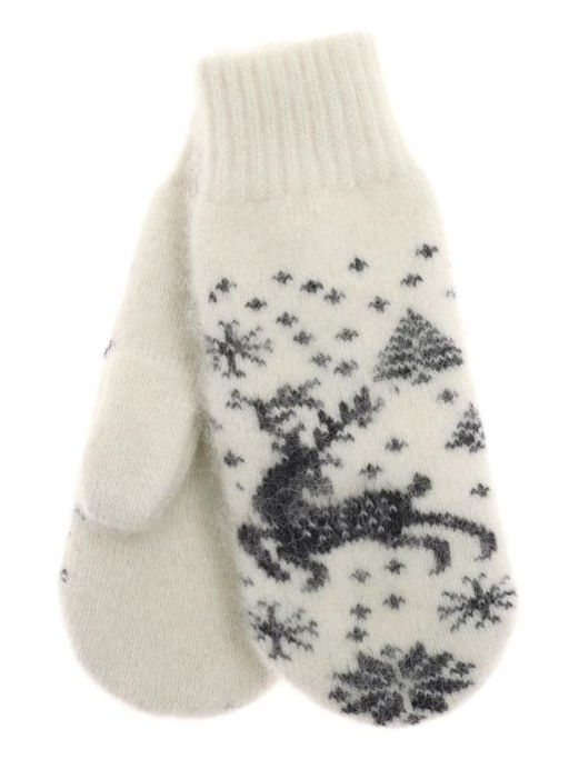 Варежки женские "Олень и ёлки" КРУГ 3482-1