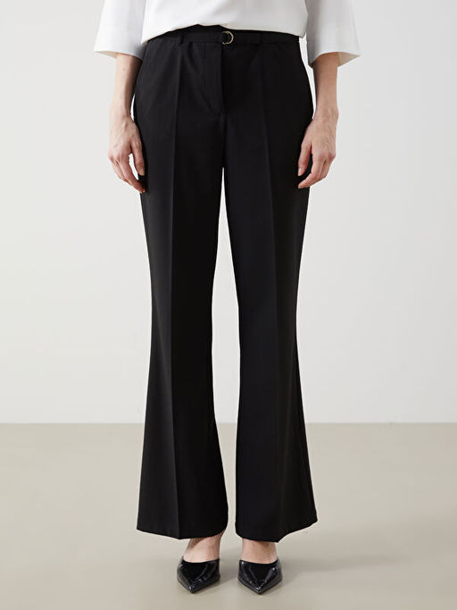 Beli Kemerli Dar Fit Kad?n Pantolon