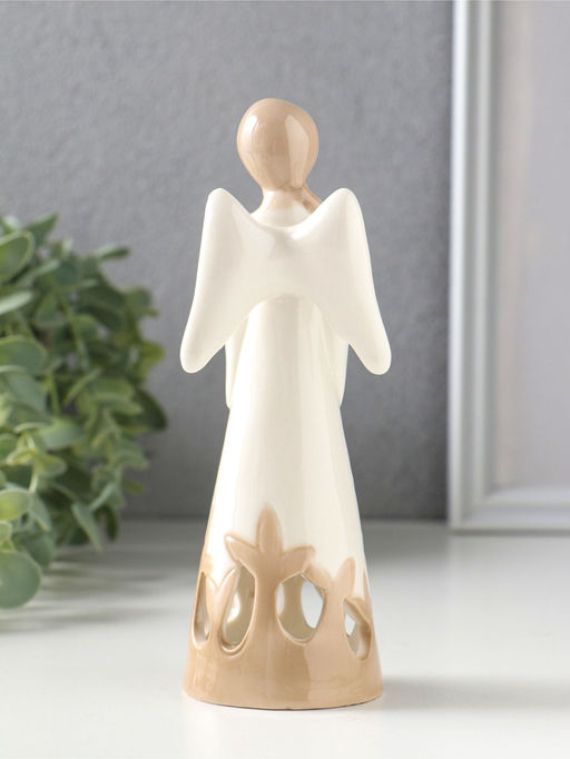 Сувенир керамика "Девушка-ангел с резным платье" 5,5х5,2х16,4 см