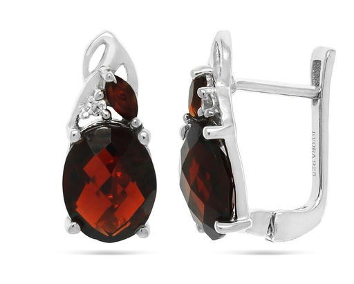 Серьги из серебра гранат, Виталина