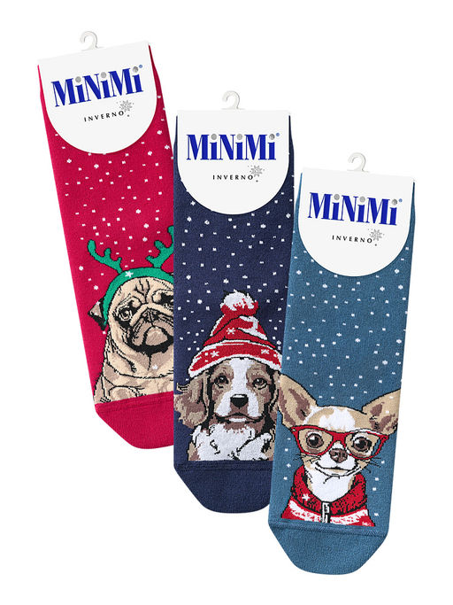 (Minimi) Mini Inverno 3300-9 нос.жен., плюш "собаки" (ЧЗ)