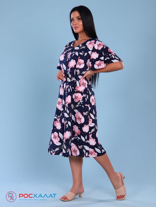 Трикотажный халат на молнии маки КМ-17 (3)