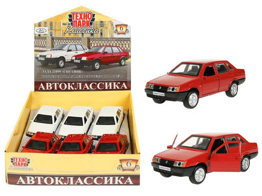 Технопарк. Модель "Лада 21099 Спутник" 12 см, мет.,дв, баг., ин, асс., дисп. арт.LADA21099-12DB6-MIX