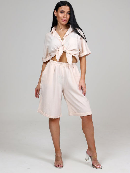 566 ЖЕНСКИЙ КОСТЮМ (шорты) (Молочный) - А-дина фото 5