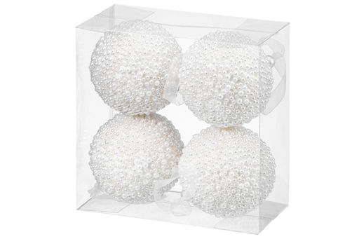 Набор 4 новогодних шаров 10*10 см Жемчуг - Elan gallery фото 6