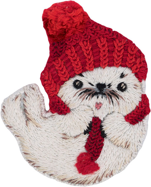 Набор для вышивания PANNA Живая картина JK-2222 Брошь. Белёк в шапочке 5 х 6 см