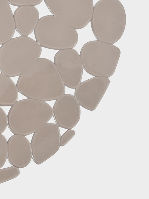 Коврик для раковины Доляна «Галька», круглый, d=29 см, прозрачный, серо-коричневый