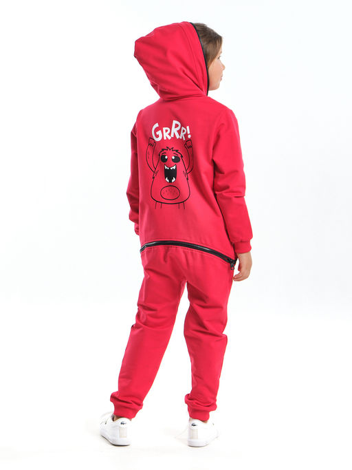 Комбинезон на молнии из футера UD 7251 красный - Mini maxi фото 2