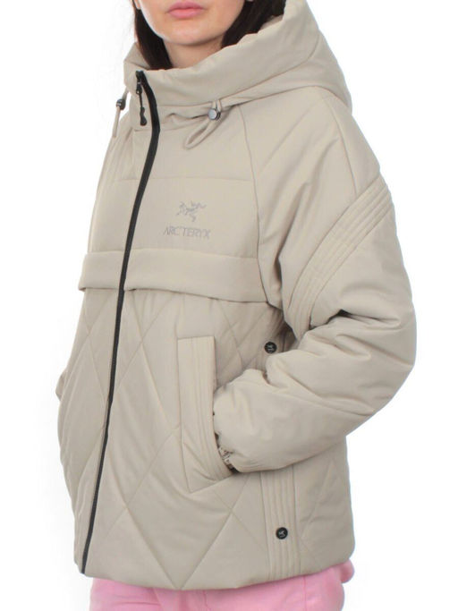 285 GRAY/BEIGE Куртка зимняя облегченная женская (верблюжья шерсть)