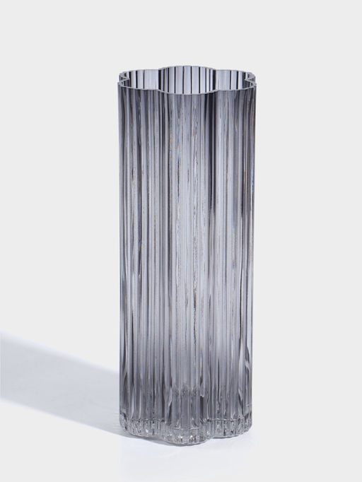 Ваза стекло настольная "Клэй" полосы, 25х10 см, синий