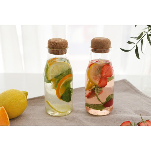 Бутылка для соуса и масла «Эко», 400 мл, 6×16.5 см, с пробковой крышкой, стекло