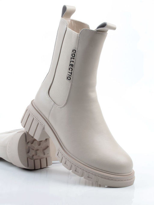 04-PAM370-2Z LT. BEIGE Ботинки зимние женские (натуральная кожа, 100% шерсть)