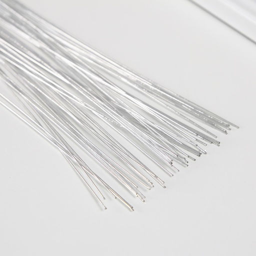 Цена за 50 шт. Проволока для изготовления искусственных цветов «Серебро», 40 см, сечение 0.7 мм