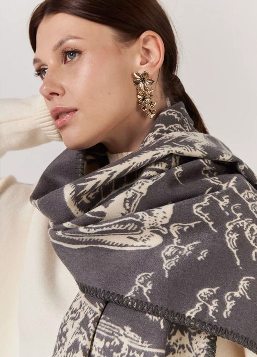 в СОСТАВЕ ШЕРСТЬ и КАШЕМИР Большой, мягкий, теплый однотонный двусторонний палантин. - Tantino фото 10