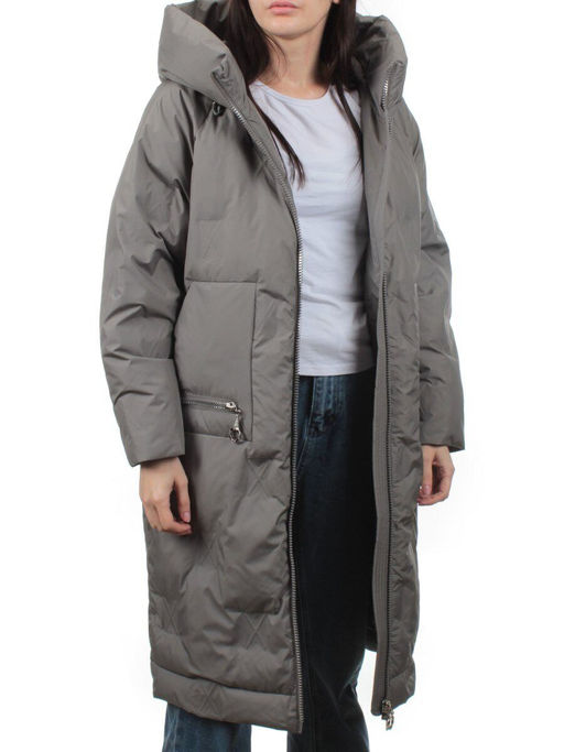 305 DARK GRAY Пальто зимнее стеганое женское (200 гр. холлофайбер) - Fashion фото 7